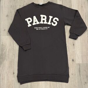 Zara Charcoal Knit Sweatshirt Dress Girls Size 13-14 164cm
